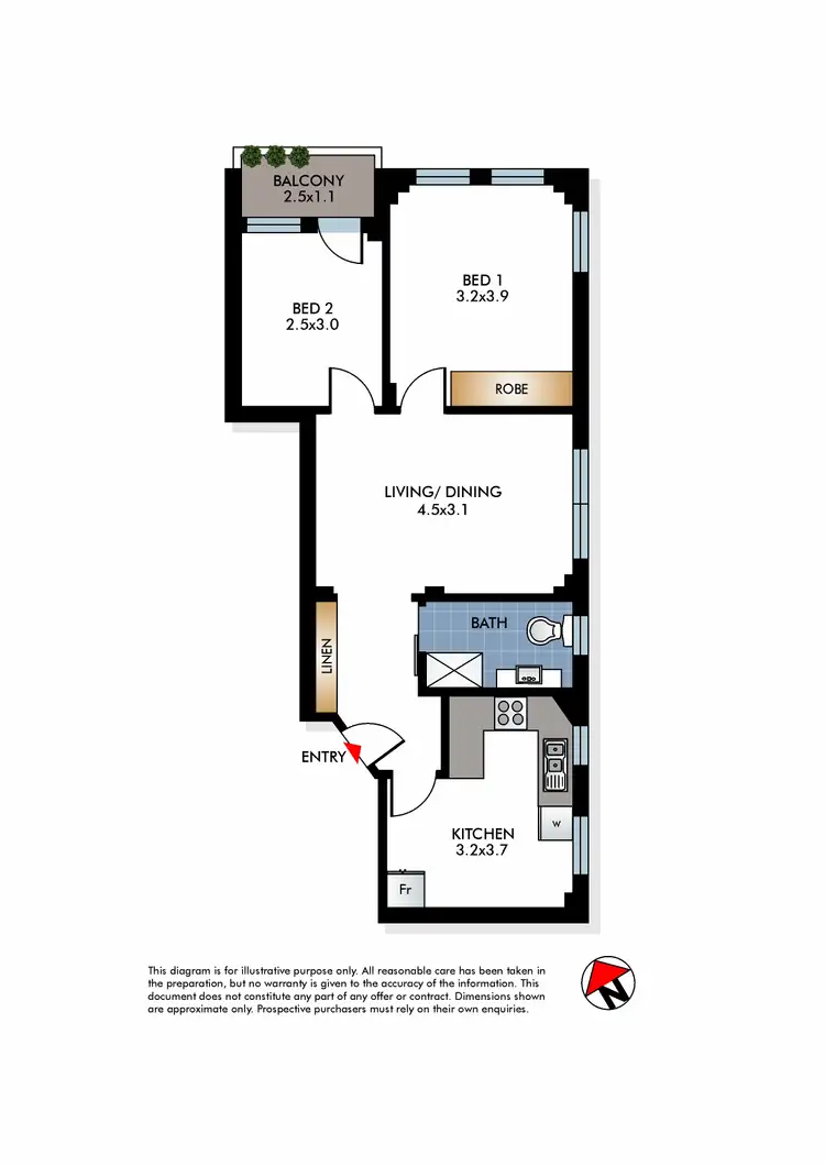 Floorplan of Homely apartment listing, 2/52a Sir Thomas Mitchell Road, Bondi Beach NSW 2026