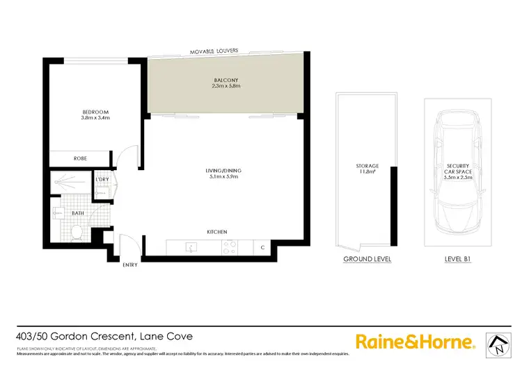 Floorplan of Homely apartment listing, 403/50 Gordon Crescent, Lane Cove NSW 2066