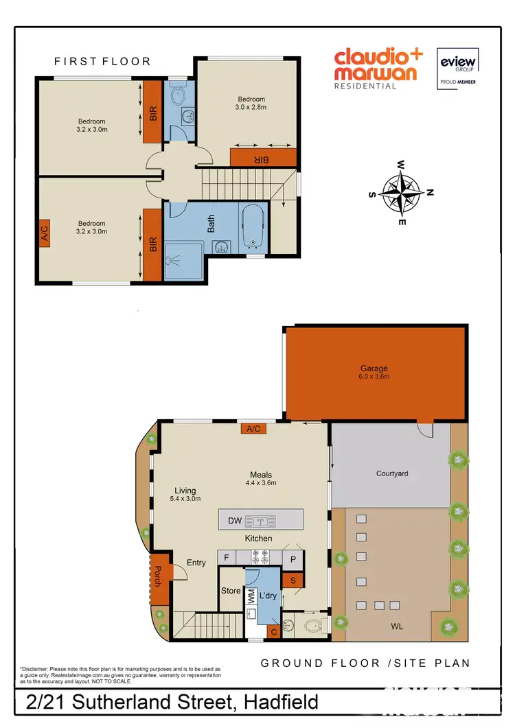 Floorplan of Homely townhouse listing, 2/21 Sutherland Street, Hadfield VIC 3046