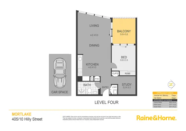 Floorplan of Homely apartment listing, 405/10 Hilly Street, Mortlake NSW 2137