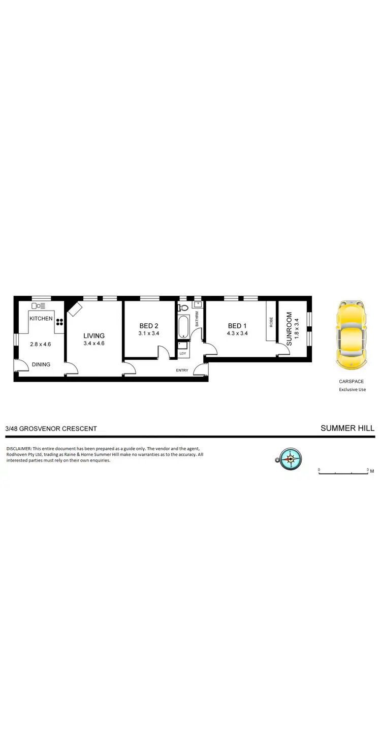 Floorplan of Homely apartment listing, 3/48 Grosvenor Crescent, Summer Hill NSW 2130