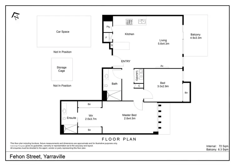Floorplan of Homely apartment listing, 205/46 Fehon Street, Yarraville VIC 3013