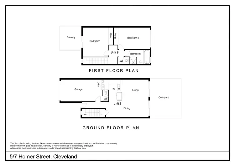 Floorplan of Homely townhouse listing, 5/7 Homer Street, Cleveland QLD 4163