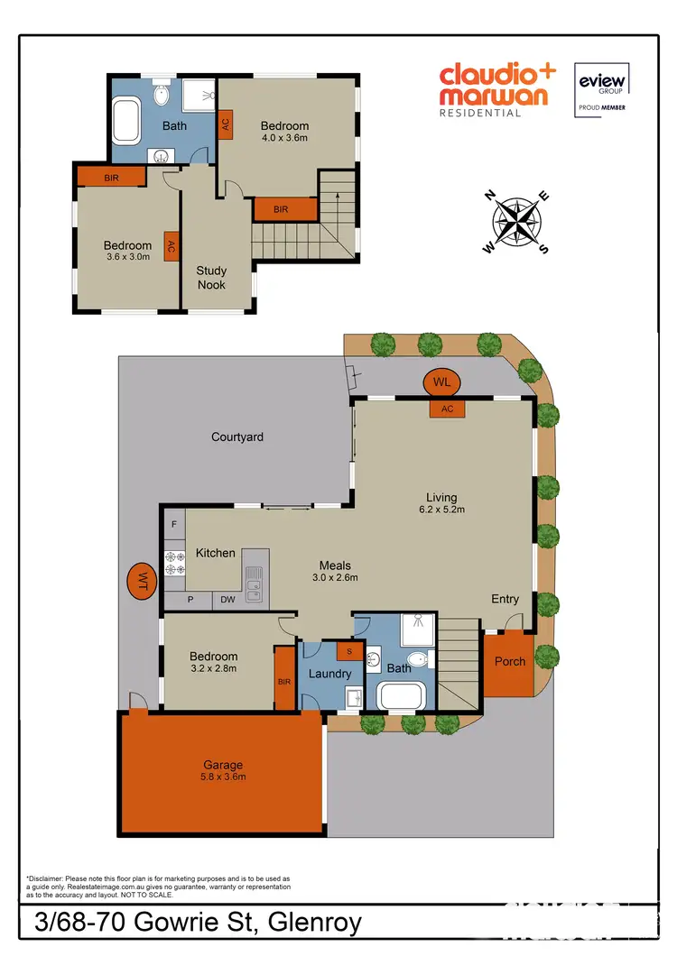 Floorplan of Homely townhouse listing, 3/68-70 Gowrie Street, Glenroy VIC 3046