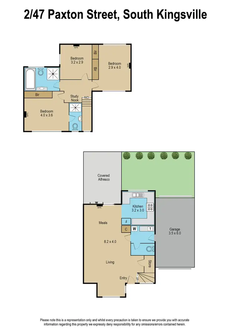 Floorplan of Homely townhouse listing, 2/47 Paxton Street, South Kingsville VIC 3015