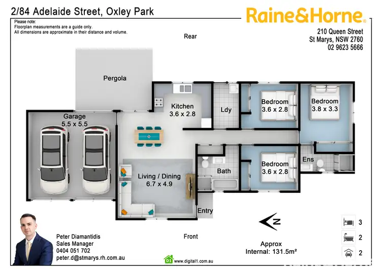 Floorplan of Homely villa listing, 2/84 Adelaide Street, Oxley Park NSW 2760