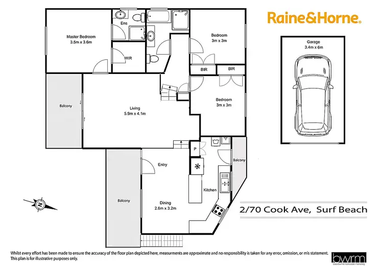 Floorplan of Homely unit listing, 2/70 Cook Avenue, Surf Beach NSW 2536