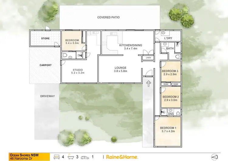 Floorplan of Homely house listing, 46 Narooma Drive, Ocean Shores NSW 2483