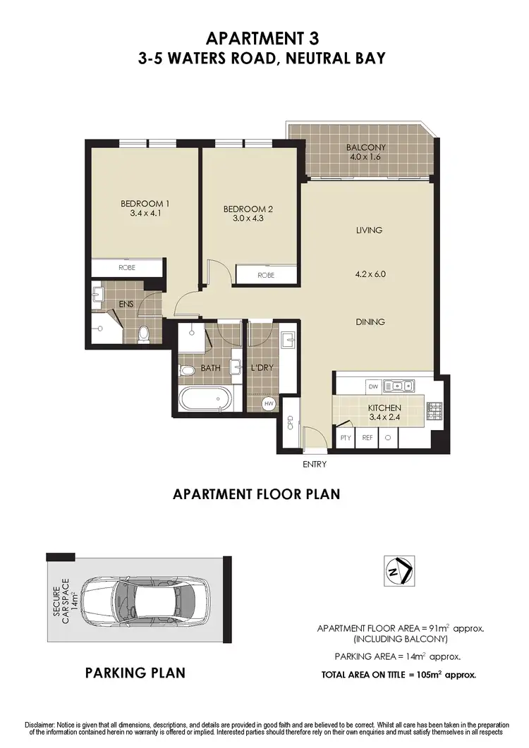 Floorplan of Homely apartment listing, 3/3-5 Waters Road, Neutral Bay NSW 2089