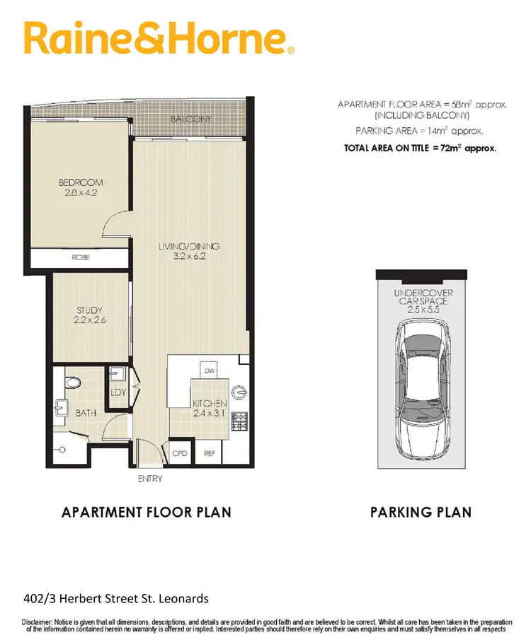 Floorplan of Homely apartment listing, 402/3 Herbert Street, St Leonards NSW 2065
