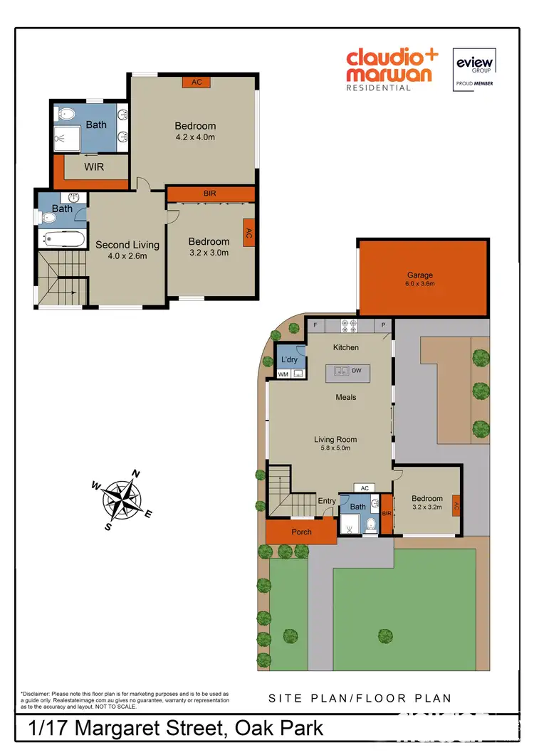 Floorplan of Homely townhouse listing, 1/17 Margaret Street, Oak Park VIC 3046