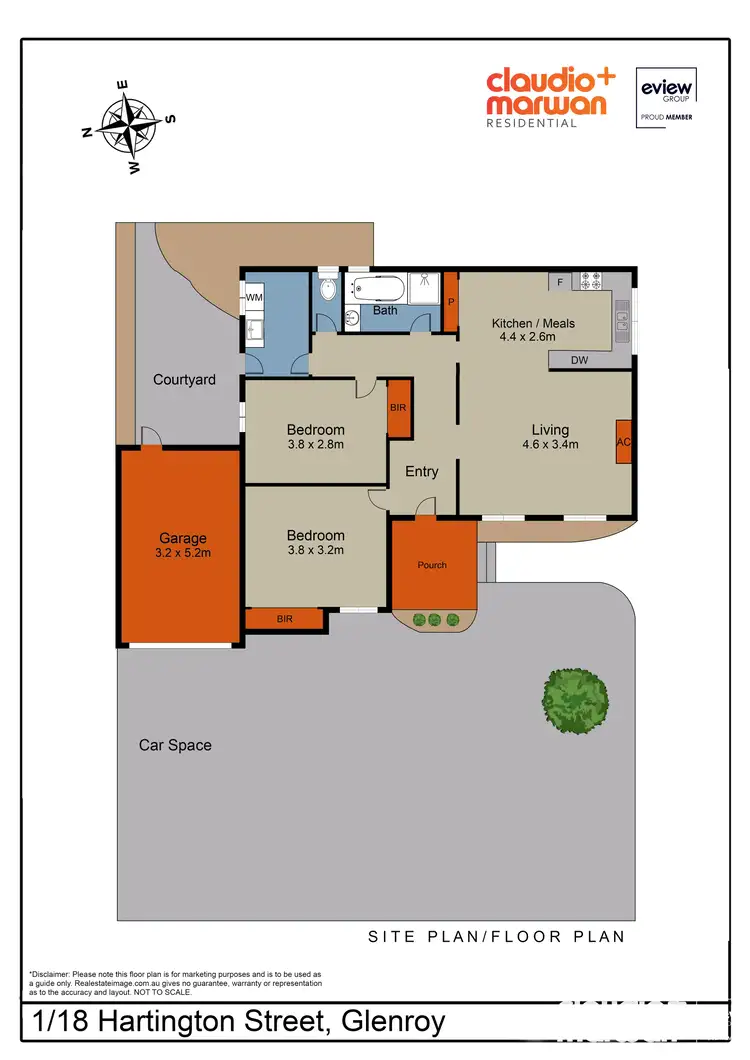 Floorplan of Homely unit listing, 1/18 Hartington Street, Glenroy VIC 3046
