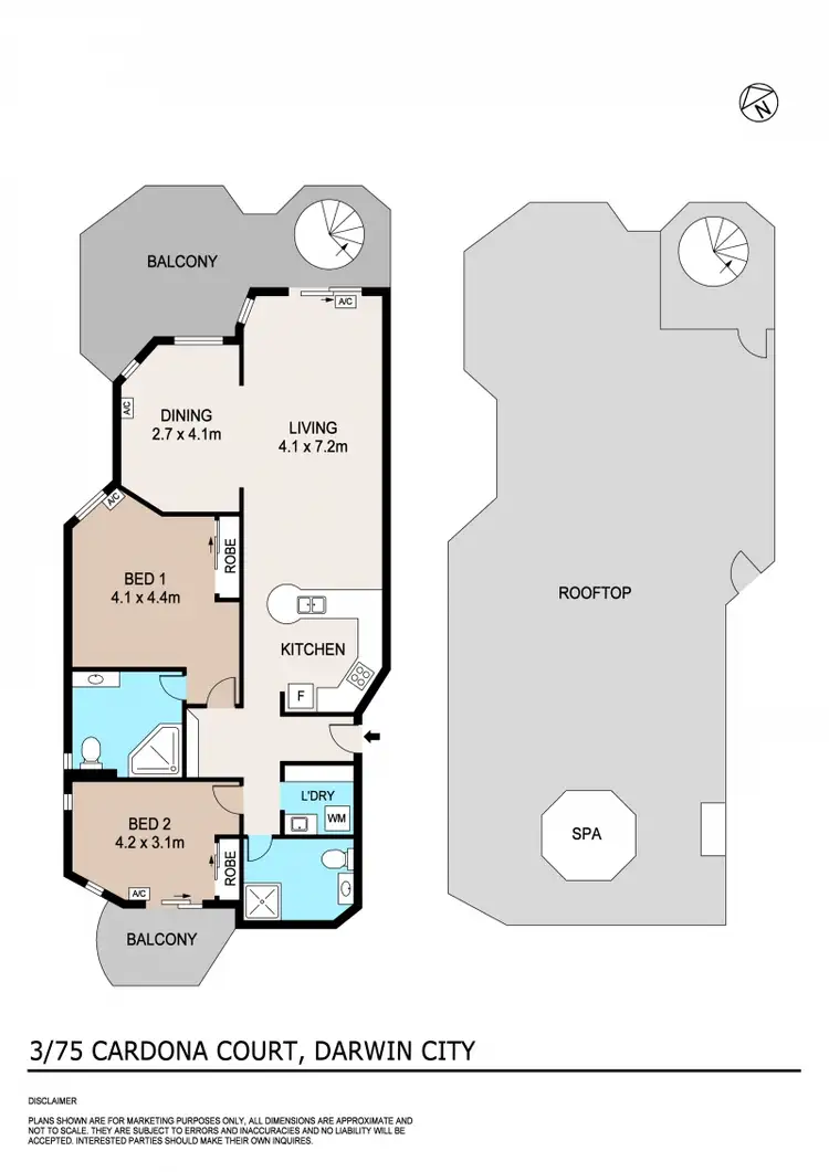 Floorplan of Homely apartment listing, 37/5 Cardona Court, Darwin City NT 800