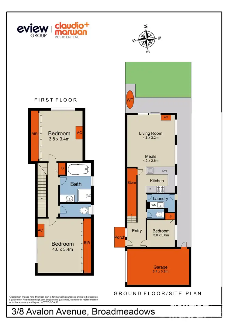Floorplan of Homely townhouse listing, 3/8 Avalon Avenue, Broadmeadows VIC 3047