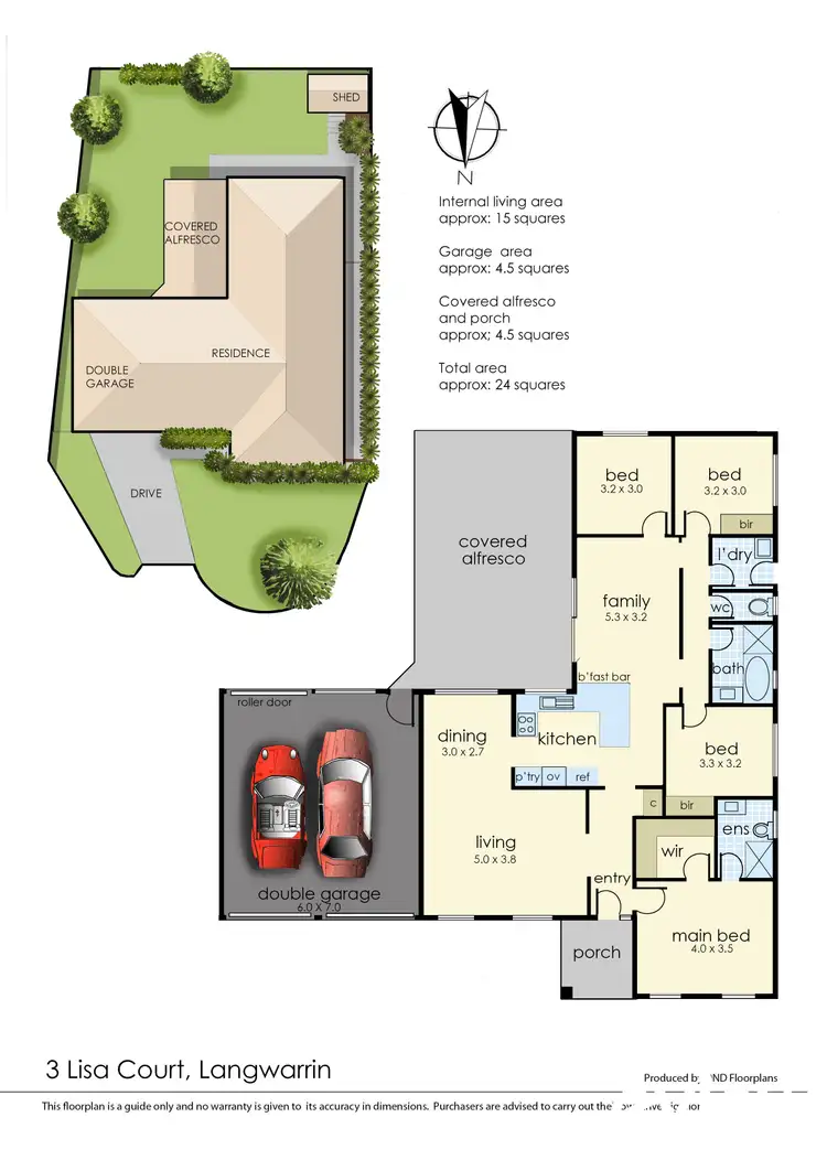 Floorplan of Homely house listing, 3 Lisa Court, Langwarrin VIC 3910