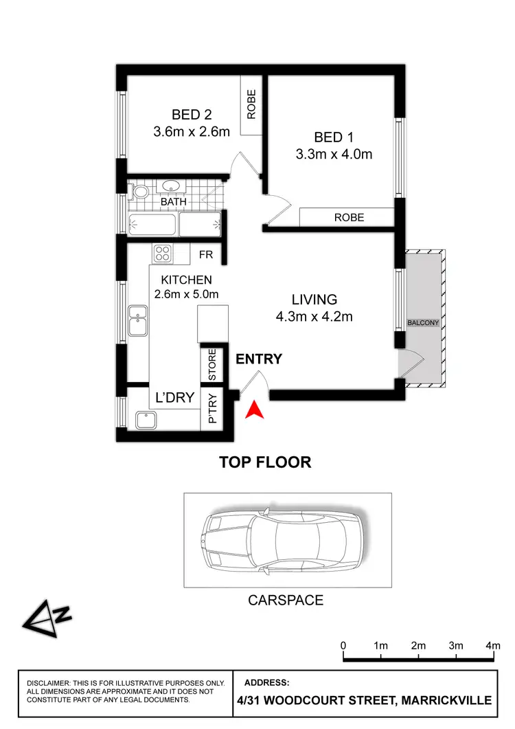 Floorplan of Homely apartment listing, 4/31 Woodcourt Street, Marrickville NSW 2204