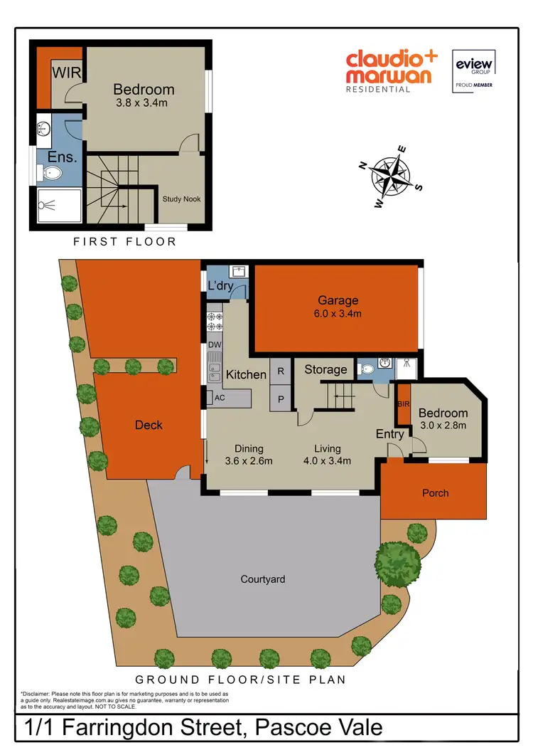 Floorplan of Homely townhouse listing, 1/1 Farringdon Street, Pascoe Vale VIC 3044