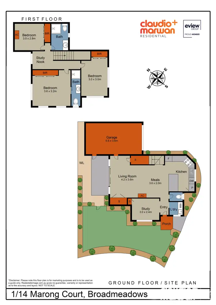 Floorplan of Homely townhouse listing, 1/14 Marong Court, Broadmeadows VIC 3047