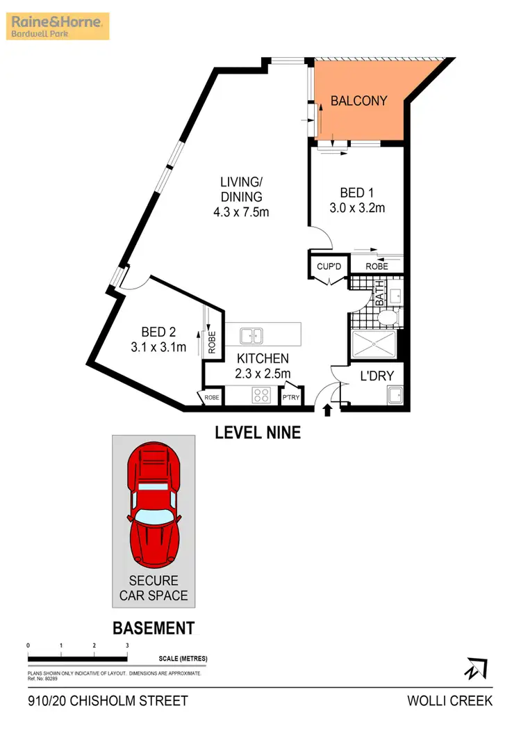 Floorplan of Homely apartment listing, 910/20 Chisholm Street, Wolli Creek NSW 2205