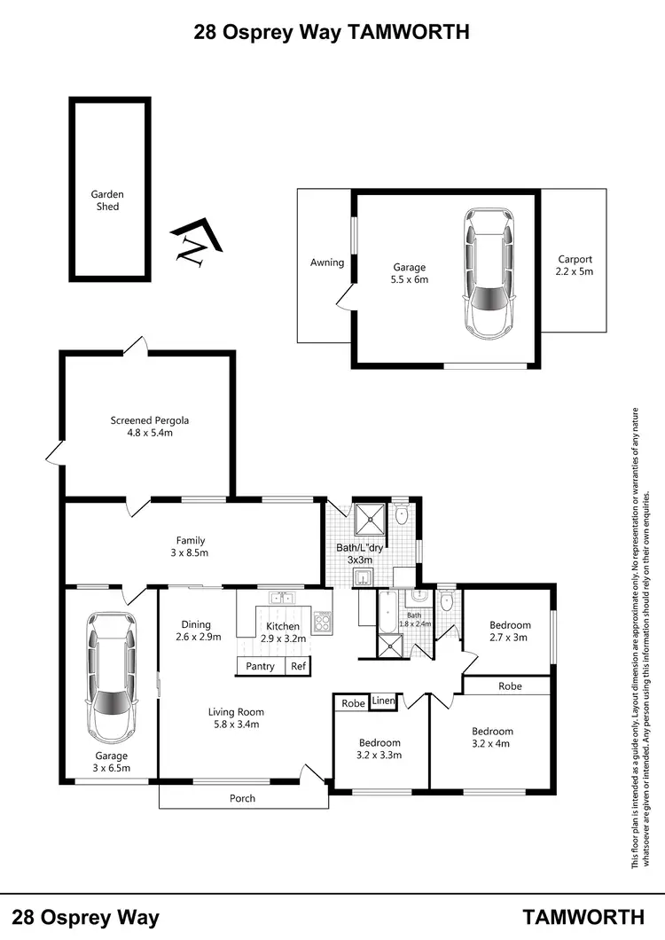 Floorplan of Homely house listing, 28 Osprey Way, Tamworth NSW 2340