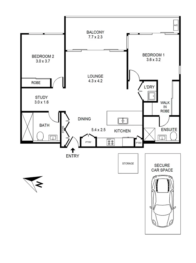 Floorplan of Homely apartment listing, 408/15 Bennett Street, Mortlake NSW 2137