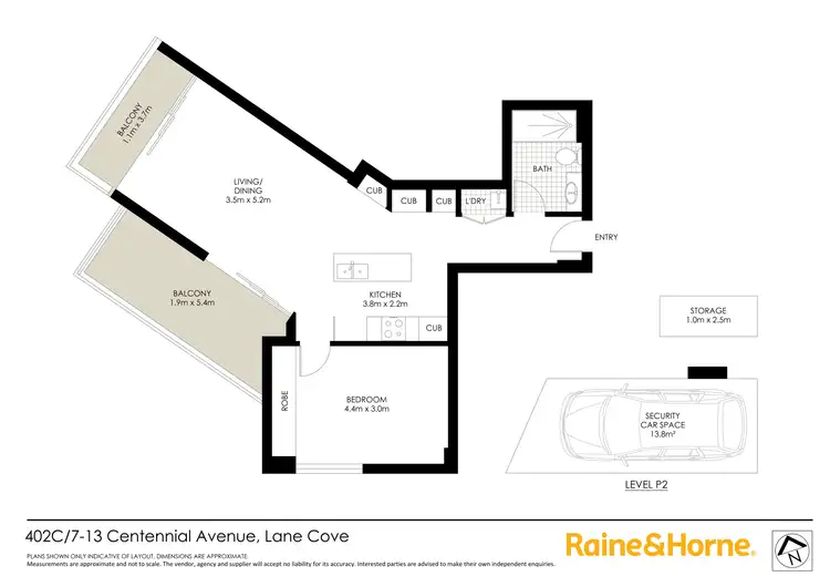 Floorplan of Homely apartment listing, C402/7-13 Centennial Avenue, Lane Cove NSW 2066