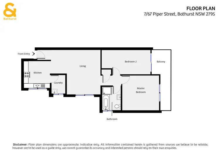Floorplan of Homely unit listing, 7/67 Piper Street, Bathurst NSW 2795
