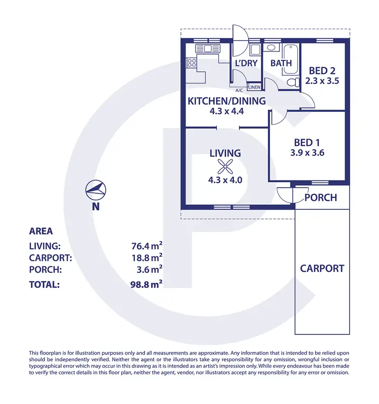 Floorplan of Homely unit listing, 2/4 Queen Street, Mount Barker SA 5251