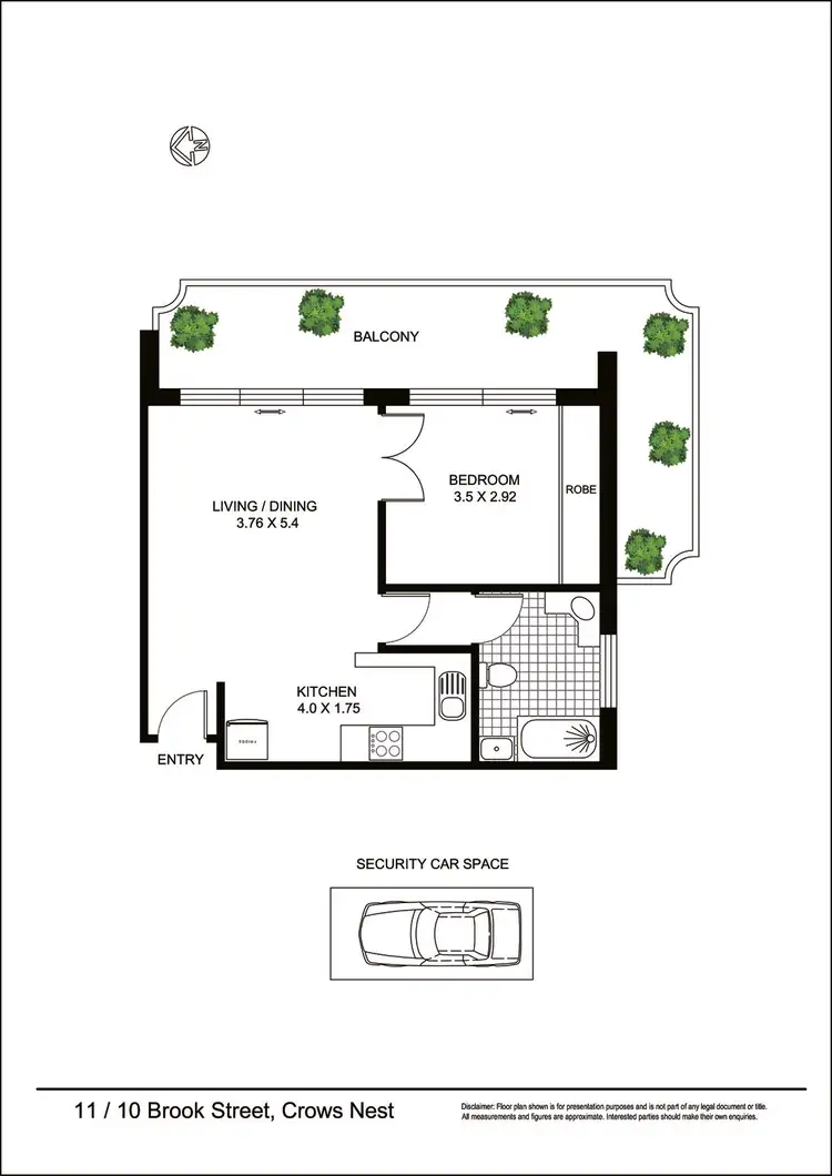 Floorplan of Homely apartment listing, 11/10 Brook Street, Crows Nest NSW 2065