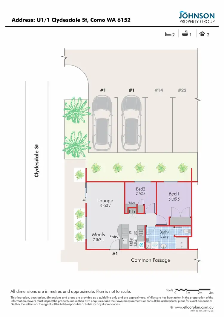 Floorplan of Homely unit listing, 1/1 Clydesdale Street, Como WA 6152