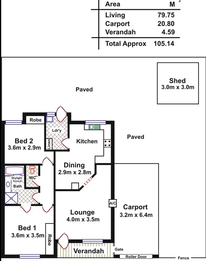 Floorplan of Homely unit listing, 3/32 Brown Street, Willaston SA 5118