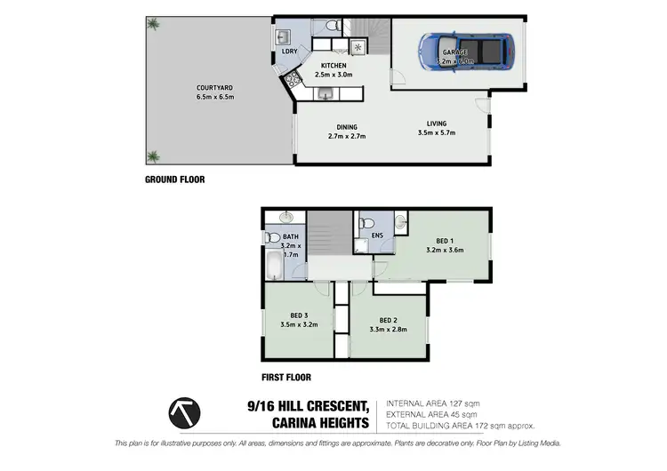 Floorplan of Homely townhouse listing, 9/16 Hill Crescent, Carina Heights QLD 4152