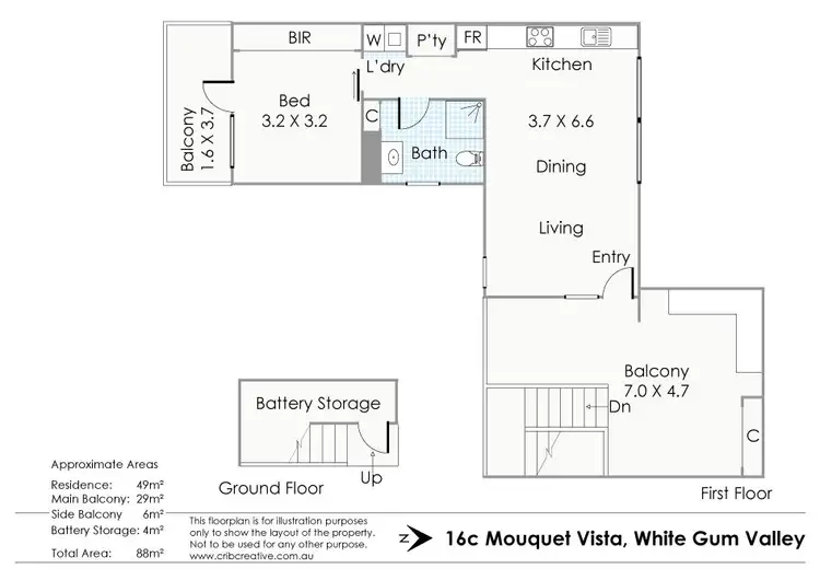 Floorplan of Homely house listing, 16C Mouquet Vista, White Gum Valley WA 6162