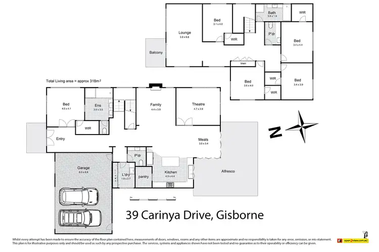 Floorplan of Homely house listing, 39-41 Carinya Drive, Gisborne VIC 3437