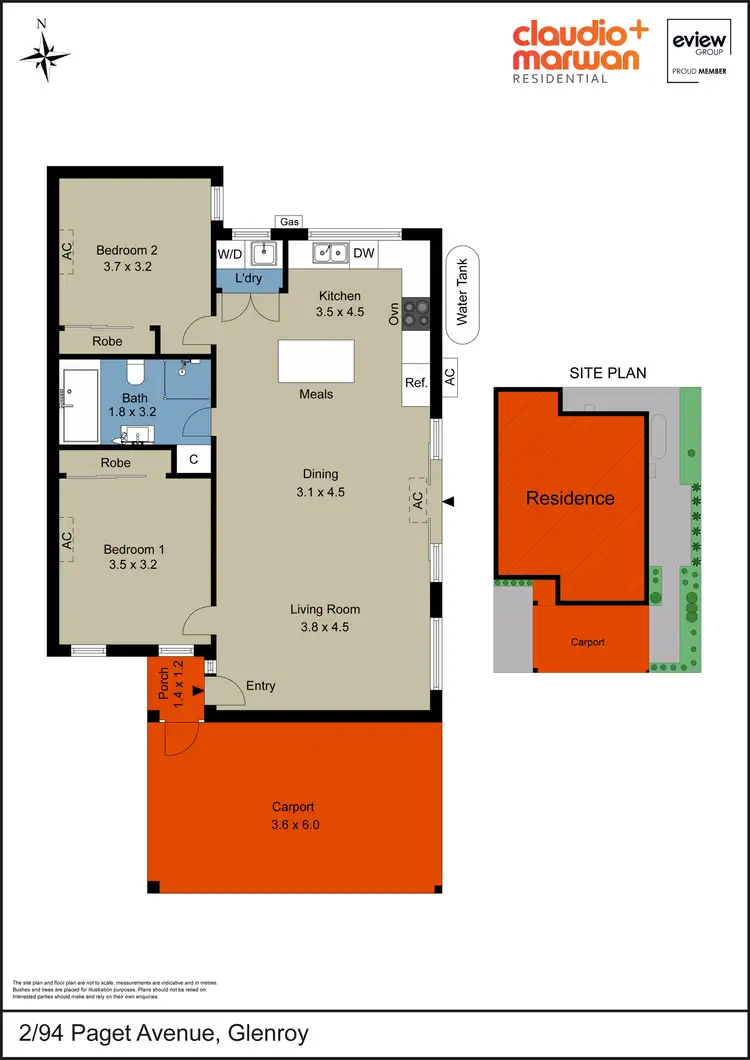 Floorplan of Homely villa listing, 2/94 Paget Avenue, Glenroy VIC 3046
