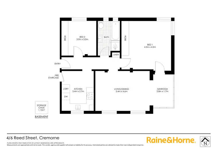 Floorplan of Homely apartment listing, 4/6 Reed Street, Cremorne NSW 2090