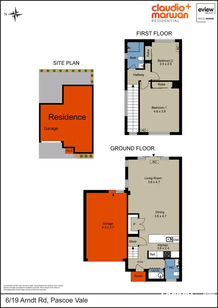 Floorplan of Homely townhouse listing, 6/19 Arndt Road, Pascoe Vale VIC 3044