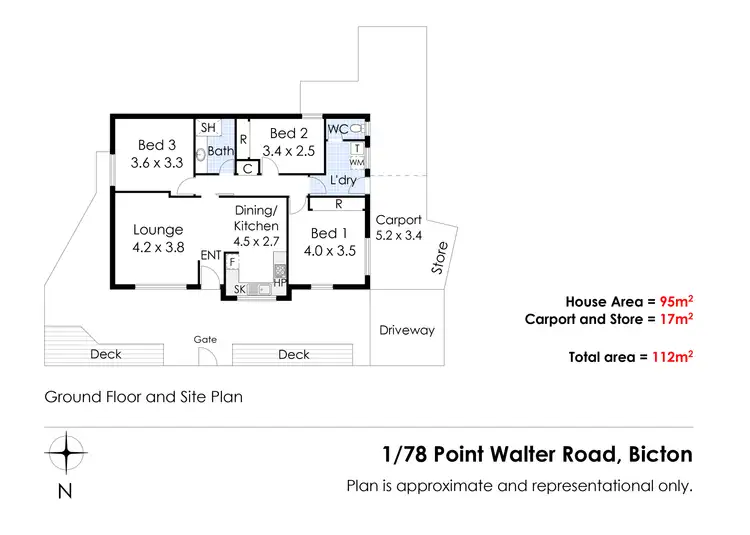 Floorplan of Homely villa listing, 1/78 Point Walter Road, Bicton WA 6157
