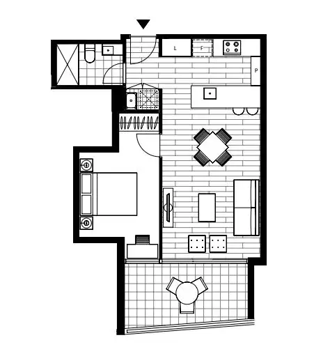 Floorplan of Homely apartment listing, 2255/38 Hope Street, South Brisbane QLD 4101