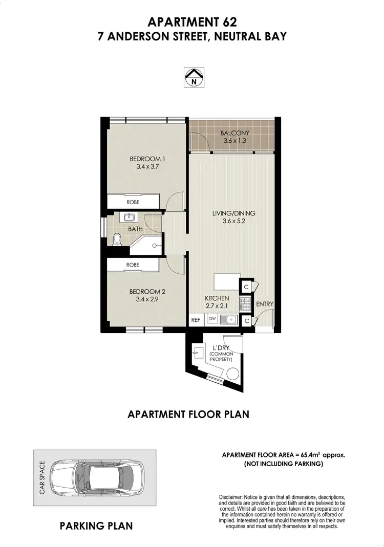 Floorplan of Homely apartment listing, 62/7 Anderson Street, Neutral Bay NSW 2089