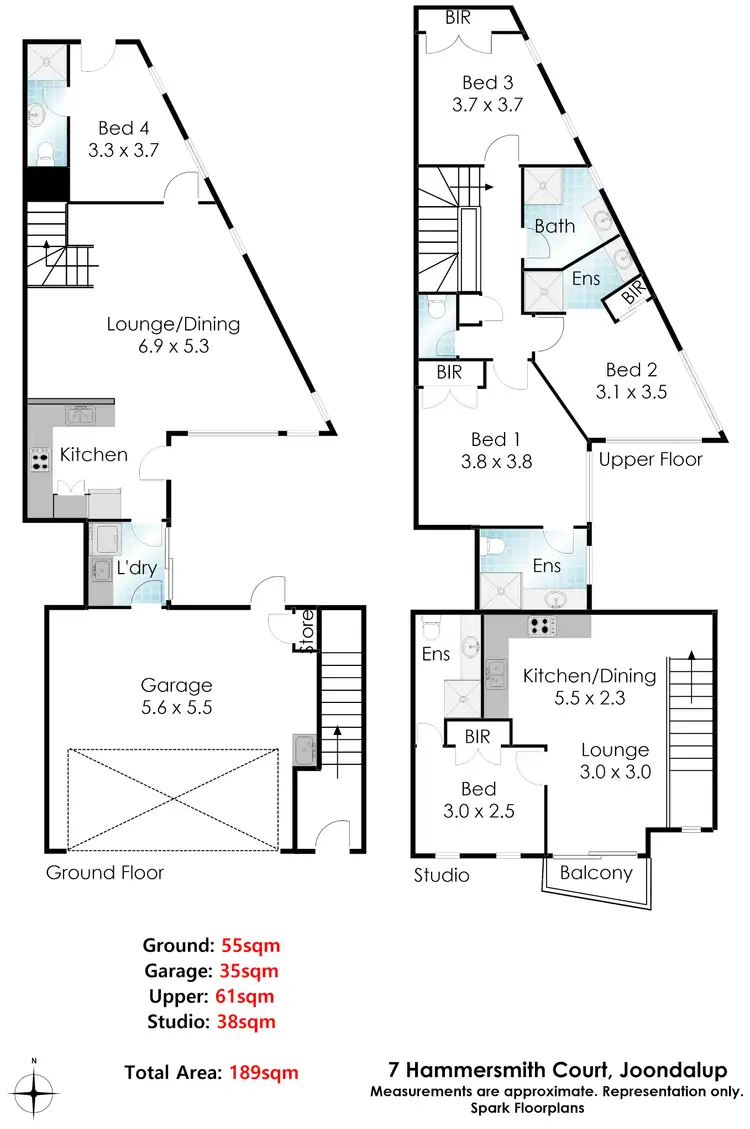 Floorplan of Homely townhouse listing, 7 Hammersmith Court, Joondalup WA 6027