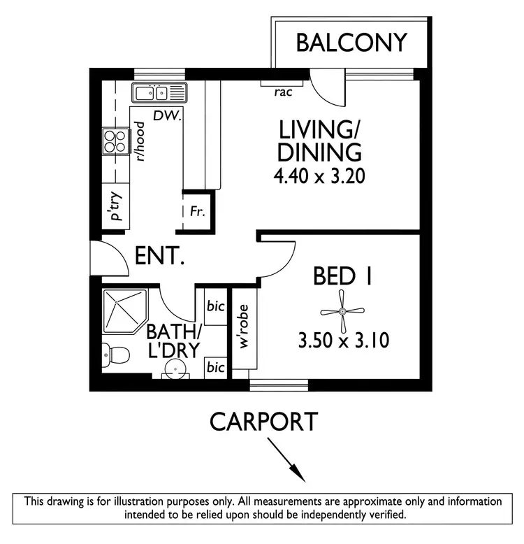 Floorplan of Homely unit listing, 9/388 Carrington Street, Adelaide SA 5000