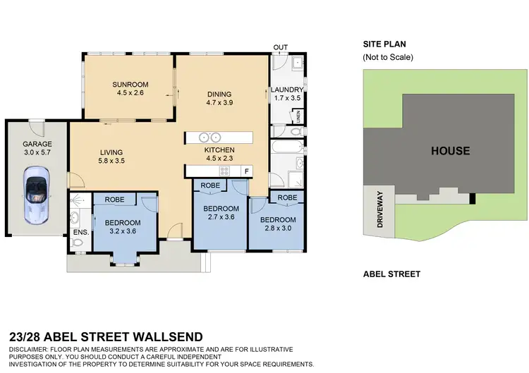 Floorplan of Homely villa listing, 23/28 Abel Street, Wallsend NSW 2287