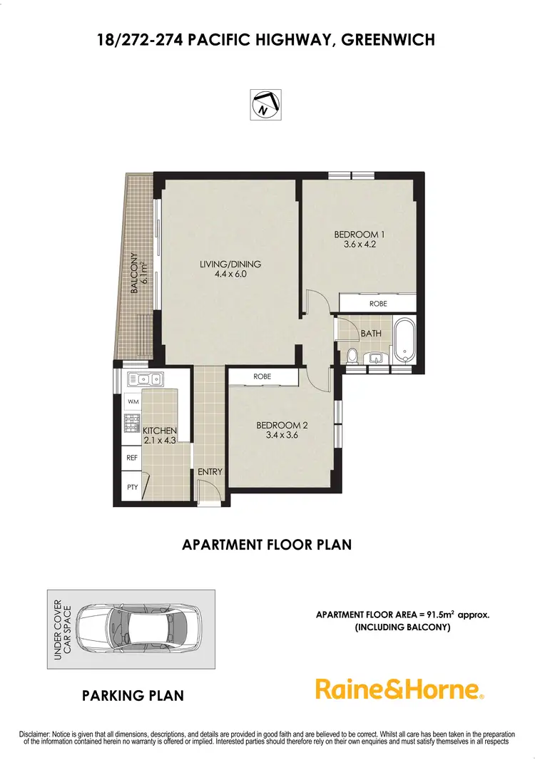 Floorplan of Homely unit listing, 18/272-274 Pacific Highway, Greenwich NSW 2065