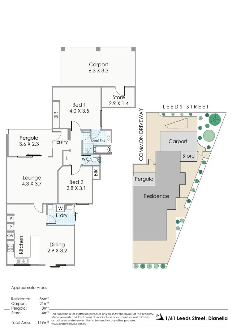 Floorplan of Homely house listing, 1/61 Leeds Street, Dianella WA 6059