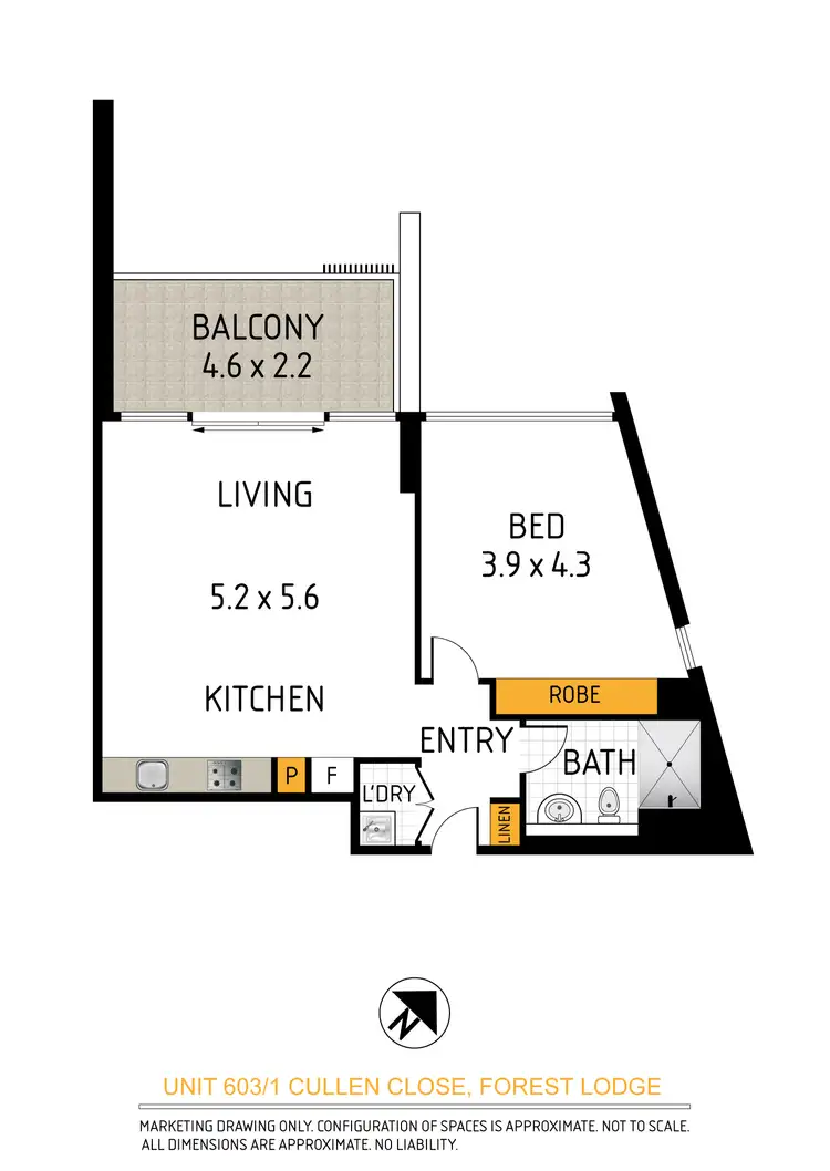 Floorplan of Homely unit listing, 603/1 Cullen Close, Forest Lodge NSW 2037