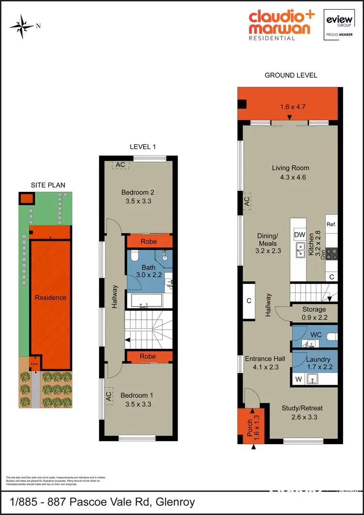 Floorplan of Homely townhouse listing, 1/885 Pascoe Vale Road, Glenroy VIC 3046