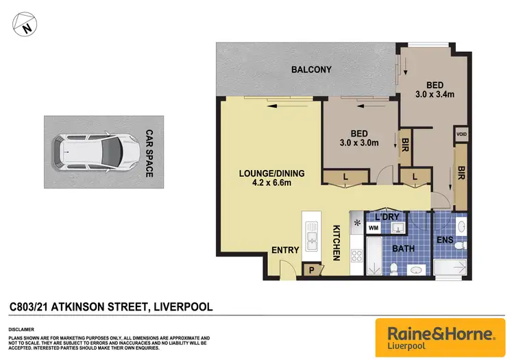 Floorplan of Homely apartment listing, C803/21 Atkinson Street, Liverpool NSW 2170