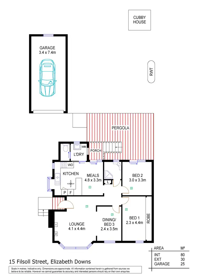 Floorplan of Homely house listing, 15 Filsoll Street, Elizabeth Downs SA 5113