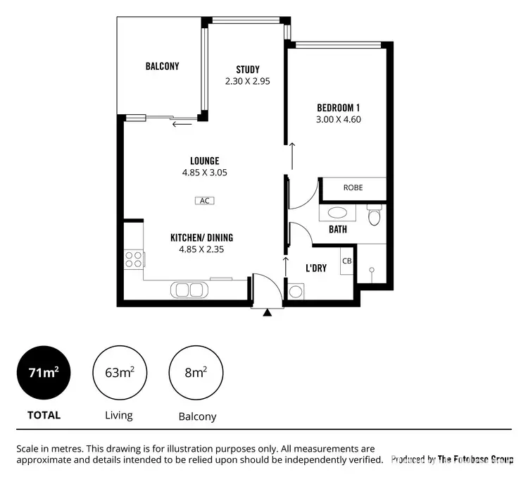 Floorplan of Homely apartment listing, 1603/68 Elizabeth Street, Adelaide SA 5000